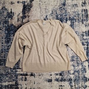Oatmeal V Neck Sweater